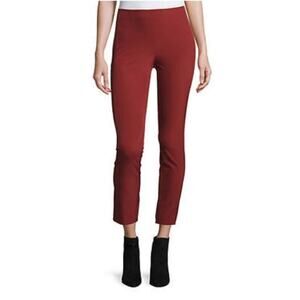 Theory Navalane Becker Stretch Twill Back Zip Skinny Leg Ankle Pant Red size 6